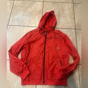 Vintage Red Lacoste Men’s water-repellent track jacket Size 52